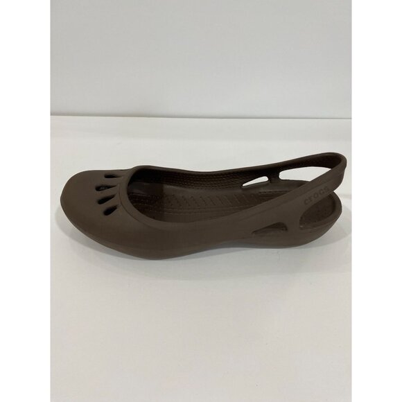 Womens Crocs Brown Malindi Ballet Slip on Sling Back Flat Shoes  size 9 - Picture 5 of 10